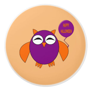 Happy Halloween Party Owl Keramik Knob Keramikknauf