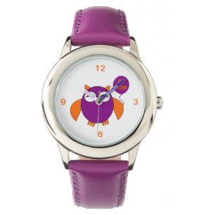 Happy Halloween Party Owl Kids mit Zahlen beobacht Armbanduhr
