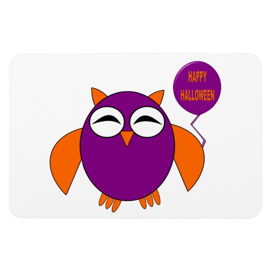 Happy Halloween Party Owl Magnet (Horizontal)