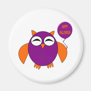 Happy Halloween Party Owl Magnet