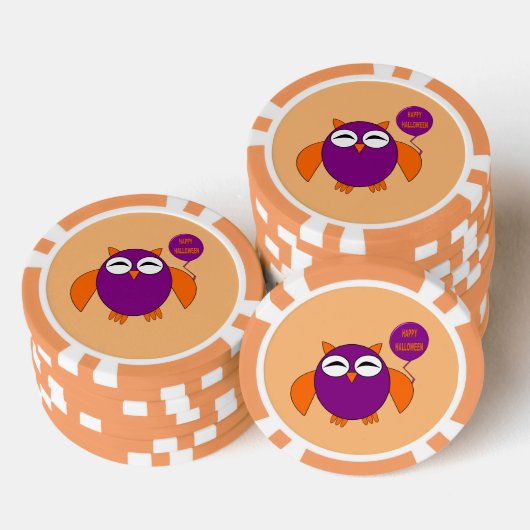 Happy Halloween Party Owl Pokerchips (Stapel)