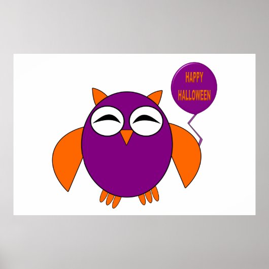 Happy Halloween Party Owl Poster (Vorne)
