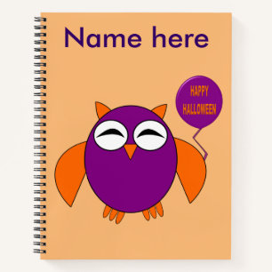 Happy Halloween Party Owl Spiral Notebook Notizblock