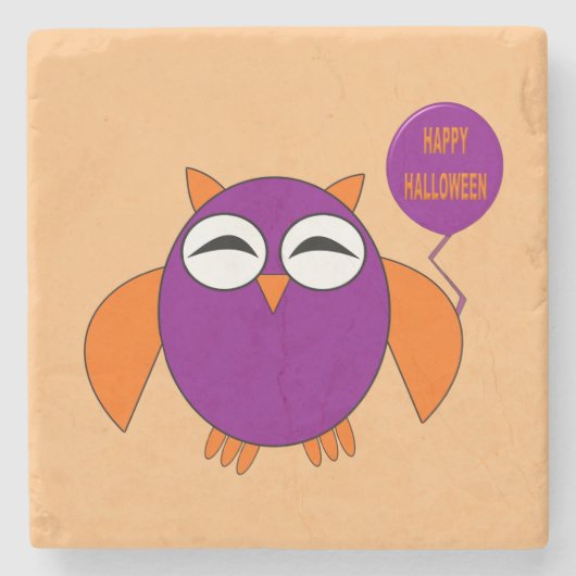 Happy Halloween Party Owl Stone Untersetzer (Vorderseite)