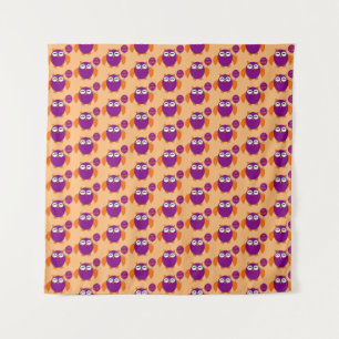 Happy Halloween Party Owl Tapestry Wandteppich
