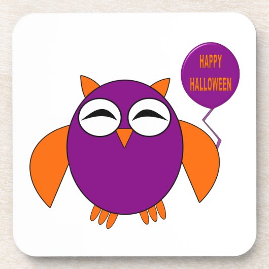 Happy Halloween Party Owl Untersetzer (Vorderseite)