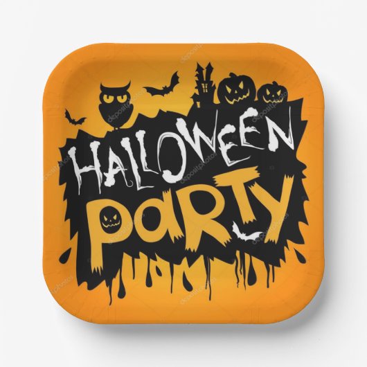 Happy Halloween Party Pappteller (Vorderseite)