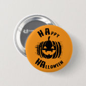 Happy Halloween Party Pumpkin Button (Vorne & Hinten)