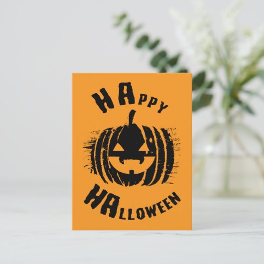 Happy Halloween Party Pumpkin Postkarte (Stehend Vorderseite)