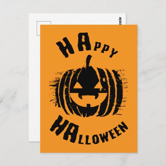 Happy Halloween Party Pumpkin Postkarte (Vorne/Hinten)