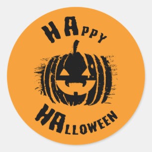 Happy Halloween Party Pumpkin Runder Aufkleber