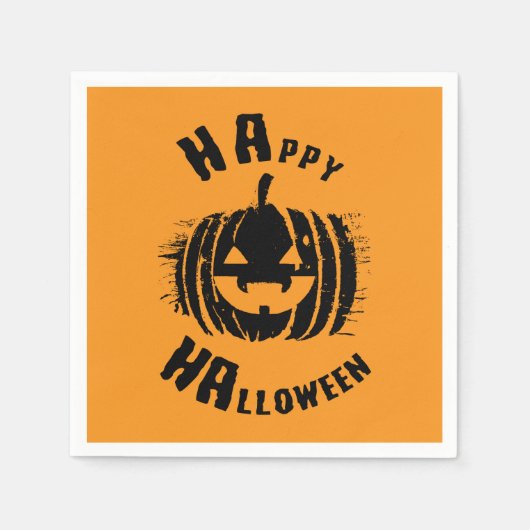 Happy Halloween Party Pumpkin Serviette (Vorderseite)