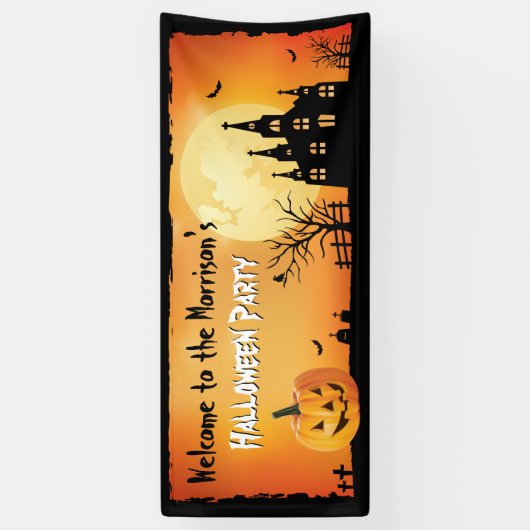 Happy Halloween Party Pumpkin Spuk House Banner (Vertikal)