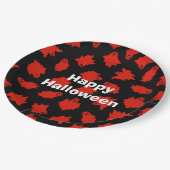 Happy Halloween Party Red Ghost Pappteller (Schrägansicht)
