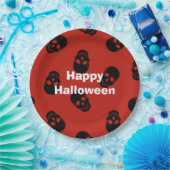 Happy Halloween Party Red Skull Paper Plate Pappteller (Party)