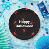 Happy Halloween Party Red Spider Pappteller (Party)
