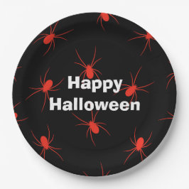 Happy Halloween Party Red Spider Pappteller