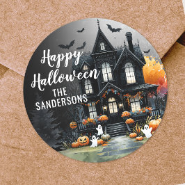 Happy Halloween Party Runder Aufkleber