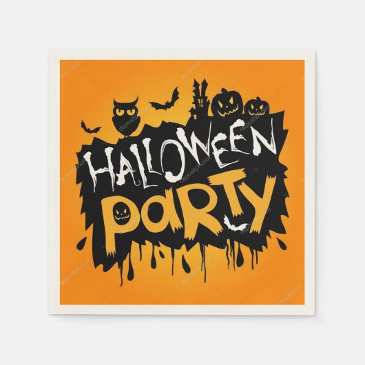 Happy Halloween Party Serviette (Vorderseite)