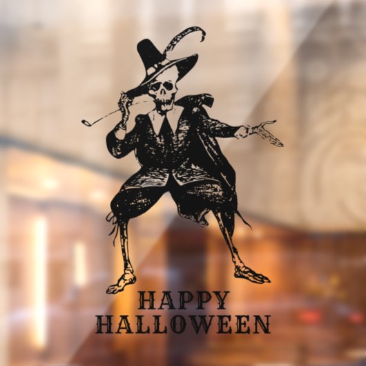 Happy Halloween Party Skeleton Gothic Vintag Fensteraufkleber (Blatt 2)