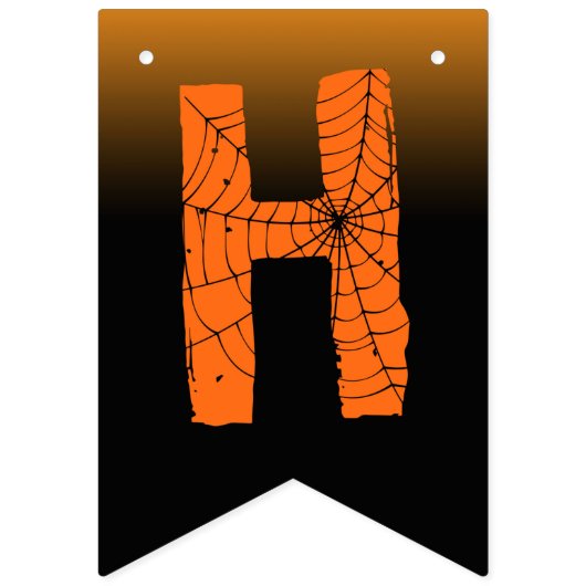 Happy Halloween Party Spinnennetz spooky Typografi Wimpelkette (Zweite Fahne)