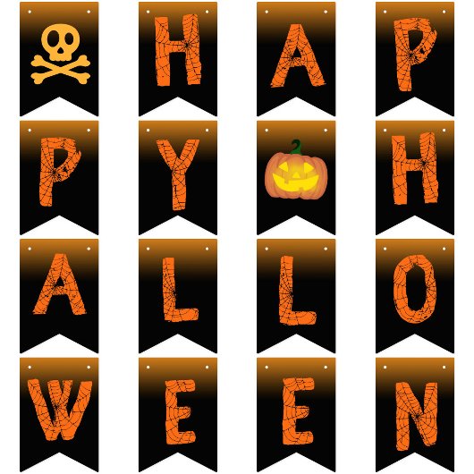 Happy Halloween Party Spinnennetz spooky Typografi Wimpelkette