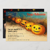 Happy Halloween Party Spooktacular Funny Pumpkins Einladung (Vorne/Hinten)
