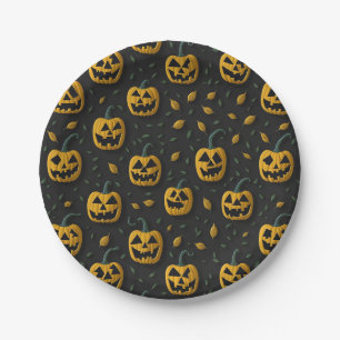 Happy halloween Party spooky Kürbis Cartoon dunkel Pappteller