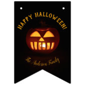 Happy Halloween Party Spooky Orange Pumpkin Wimpelkette (Zweite Fahne)