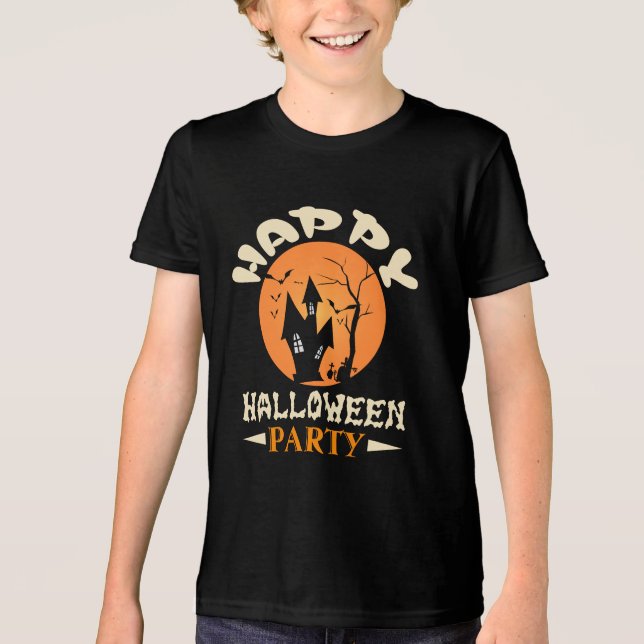 Happy Halloween Party Tri-Blend Shirt (Vorderseite)