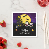 Happy Halloween Party Vampires Lila Serviette (Beispiel)