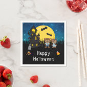 Happy Halloween Party Werewolf Blue Serviette (Beispiel)