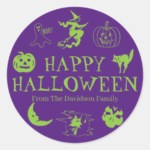 Happy Halloween Pate Runder Aufkleber