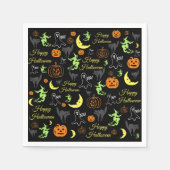 Happy Halloween Pattern Black Serviette (Vorderseite)