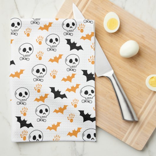 Happy Halloween Pattern Geschirrtuch (Viertel Falte)