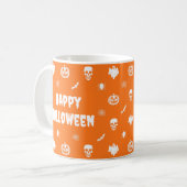 Happy Halloween Pattern Orange White Kaffeetasse (Vorderseite Links)