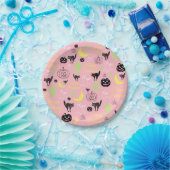 Happy Halloween Pattern Pink Pappteller (Party)