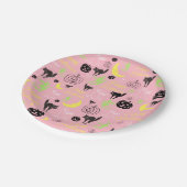 Happy Halloween Pattern Pink Pappteller (Schrägansicht)