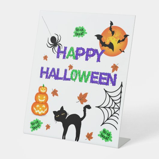 Happy Halloween Pedestal Sign Sockelschild (Vorderseite)