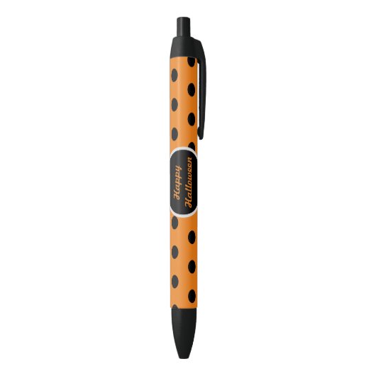 Happy Halloween Pens (Orange & Black) Kugelschreiber (Unterseite (Vertikal))