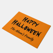 Happy Halloween Personalisiert Orange Fußmatte (Schrägansicht)