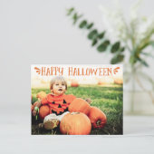 Happy Halloween Personalisiertes Foto Gruß Postkarte (Stehend Vorderseite)