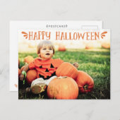 Happy Halloween Personalisiertes Foto Gruß Postkarte (Vorne/Hinten)