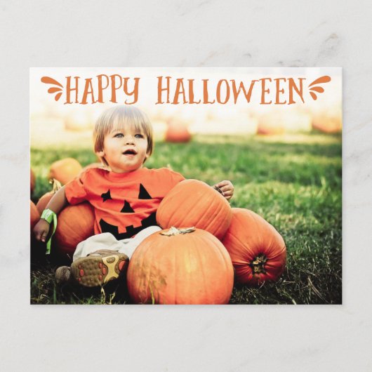Happy Halloween Personalisiertes Foto Gruß Postkarte (Vorderseite)