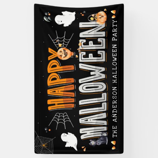 Happy Halloween | Personalisiertes Halloween-Party Banner (Vertikal)