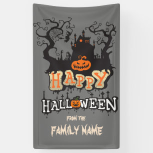 Happy Halloween Personalizable Familienname Custom Banner