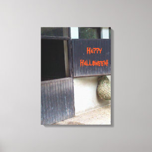 Happy Halloween Pferdestall Reitschule Leinwanddruck