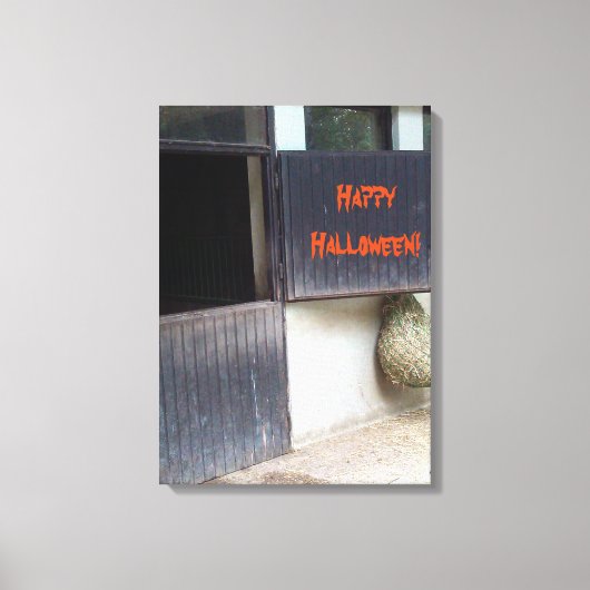 Happy Halloween Pferdestall Reitschule Leinwanddruck (Vorderseite)