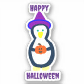 Happy Halloween Pinguin Aufkleber (Vorderseite)