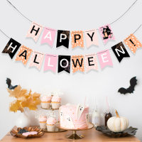 Happy Halloween Pink Orange Black Spuk House
